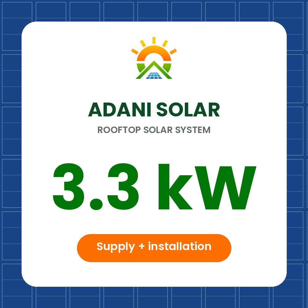 Adani Solar — 3.3 kW Rooftop System