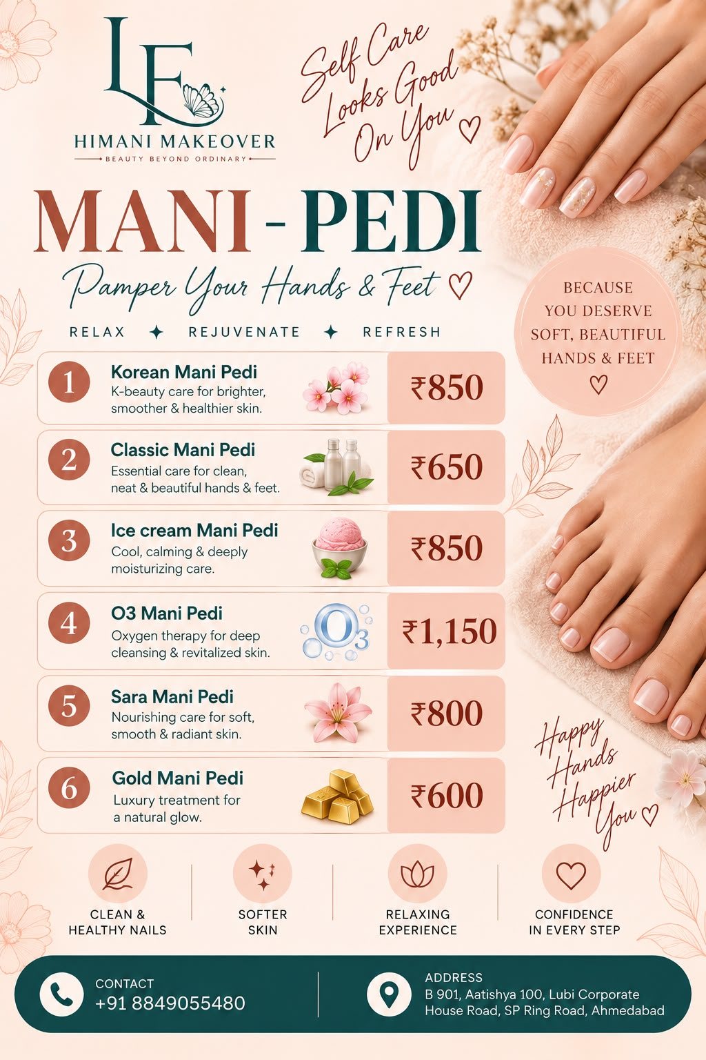 Mani-pedi menu